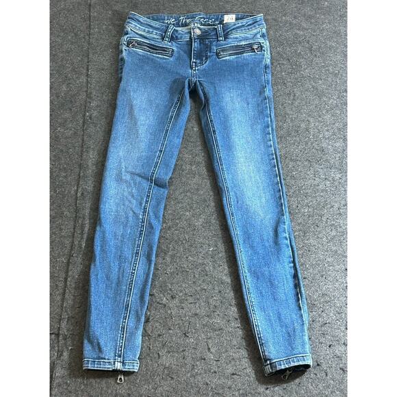 We The Free Denim - We The Free Women's Skinny Jeans Size 24 Distressed Zipper Pockets Stretch Denim